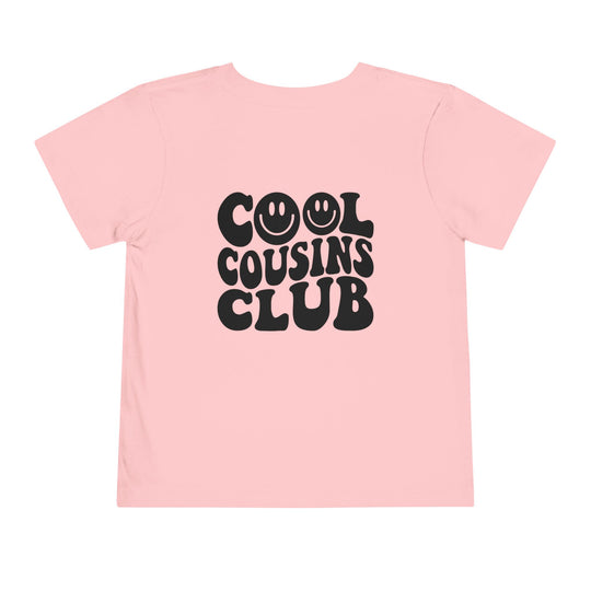 Cool Cousins Club Toddler Tee: A comfortable toddler t-shirt made from 100% Airlume combed cotton with a tear-away label, perfect for everyday wear.