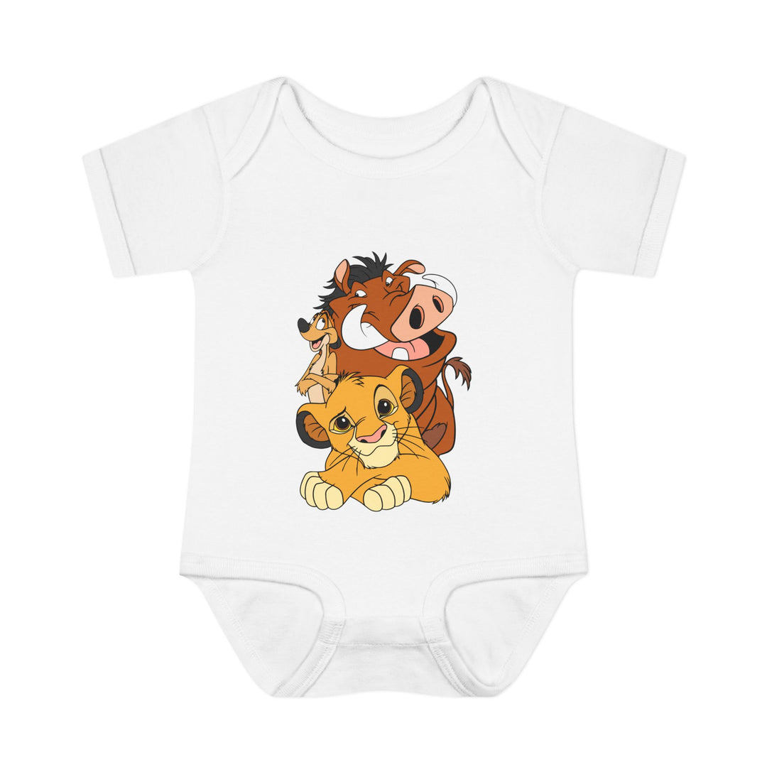 Infant LK Onesie with lap shoulders, 100% ring-spun cotton, designed for comfort and easy dressing, suitable for newborns to 24 months.