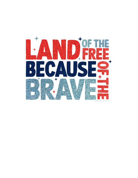 A durable Land of the Free Tee in 100% ring-spun cotton, garment-dyed for coziness. Relaxed fit with double-needle stitching for durability and tubular shape. Sizes S-3XL.