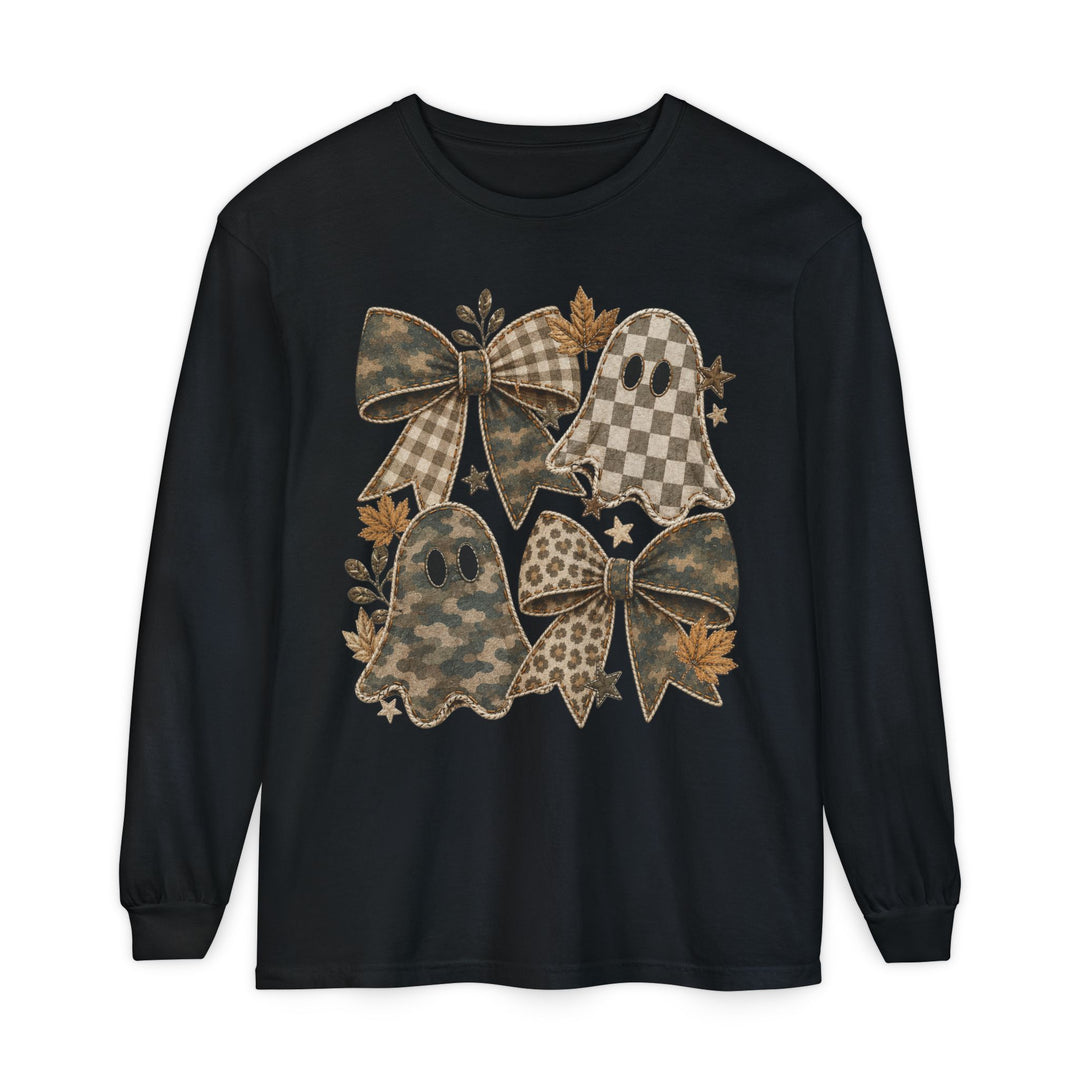 Ghost Camo and Bows Crew Long Sleeve Tee