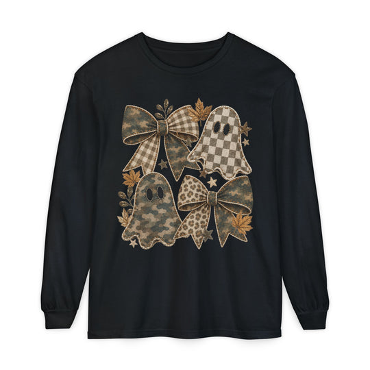 Ghost Camo and Bows Crew Long Sleeve Tee