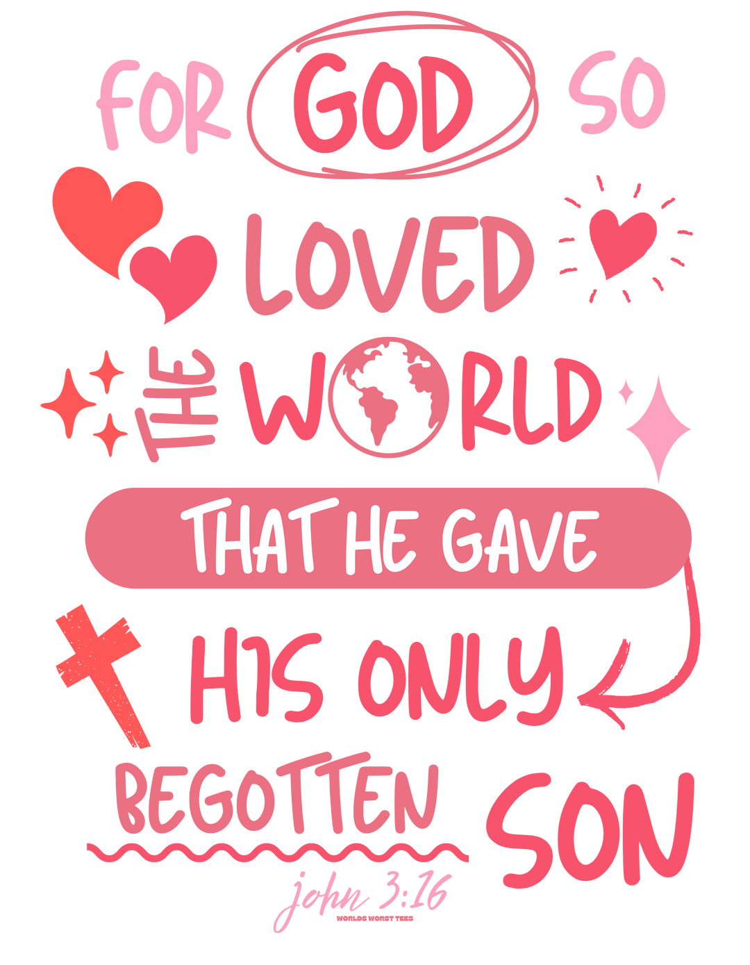 A cozy John 3:16 Hoodie in black, featuring text and symbols. Unisex, cotton-polyester blend for warmth and comfort. Kangaroo pocket and matching drawstring. Sizes S to 5XL.