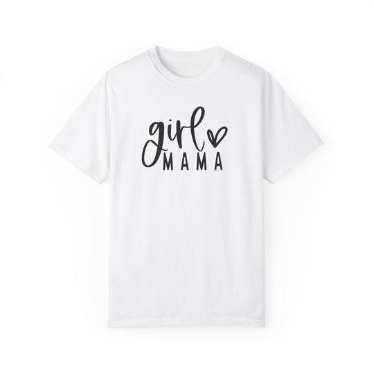 A relaxed fit Girl Mama Tee, crafted from 100% ring-spun cotton with double-needle stitching for durability. Garment-dyed for extra coziness, featuring a seamless design for a tubular shape.