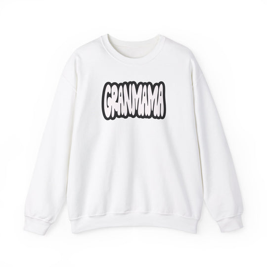 A unisex heavy blend crewneck sweatshirt, the Granmama Crew, offers comfort with ribbed knit collar and no itchy side seams. Made of 50% cotton, 50% polyester, medium-heavy fabric, loose fit, true to size.