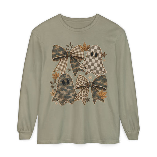 Ghost Camo and Bows Crew Long Sleeve Tee