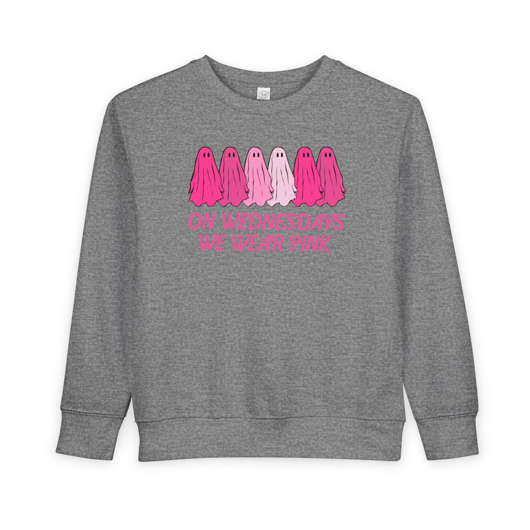 On Wednesday's We Wear Pink Ghost Toddler Crew