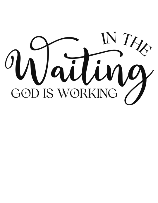 A black and white God is Working Crew unisex sweatshirt with ribbed knit collar, no side seams, 50% cotton, 50% polyester blend, loose fit, and medium-heavy fabric. Sizes from S to 5XL.