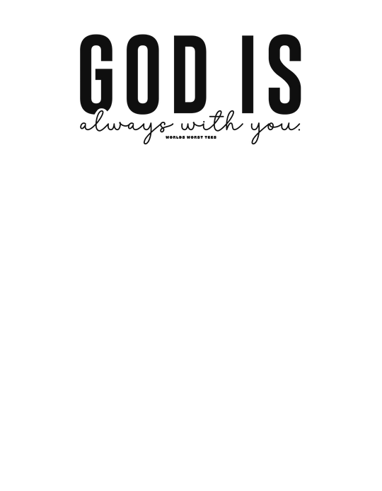 A unisex heavy blend crewneck sweatshirt titled God is Working Crew in black font on a black background. Features ribbed knit collar, 50% cotton, 50% polyester, medium-heavy fabric, loose fit. Sizes S to 5XL available.