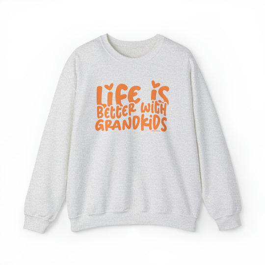 Unisex Life is Better With Grandkids Crew sweatshirt, medium-heavy fabric, loose fit, ribbed knit collar, no itchy side seams, sewn-in label. Sizes: S-5XL.