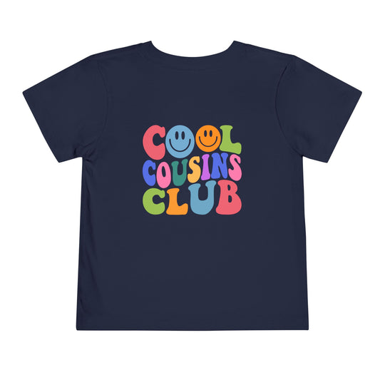 Cool Cousins Club Toddler Tee: A comfortable, custom toddler t-shirt made from 100% Airlume combed, ring-spun cotton, perfect for daily wear.