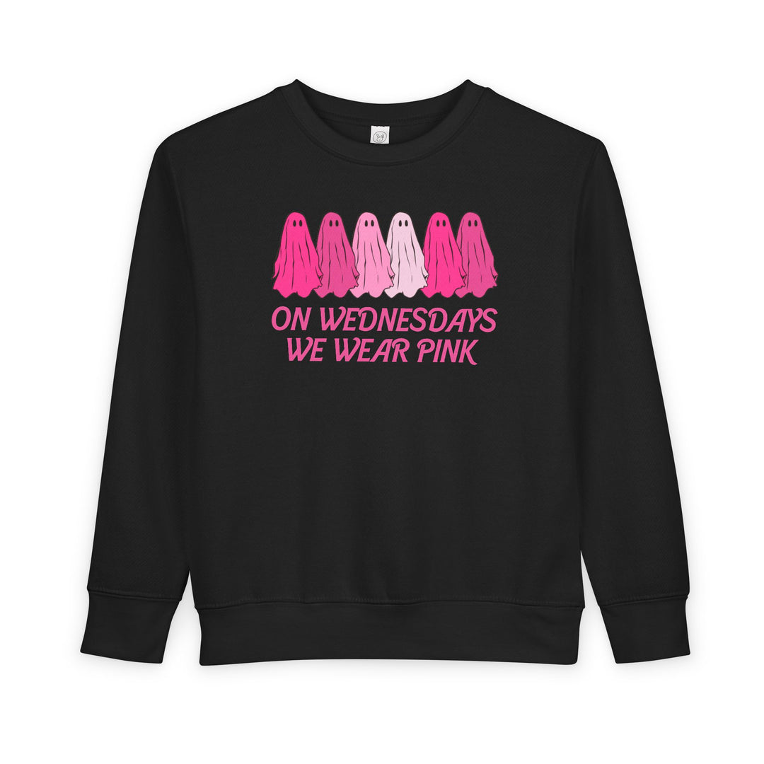 On Wednesday's We Wear Pink Ghost Toddler Crew