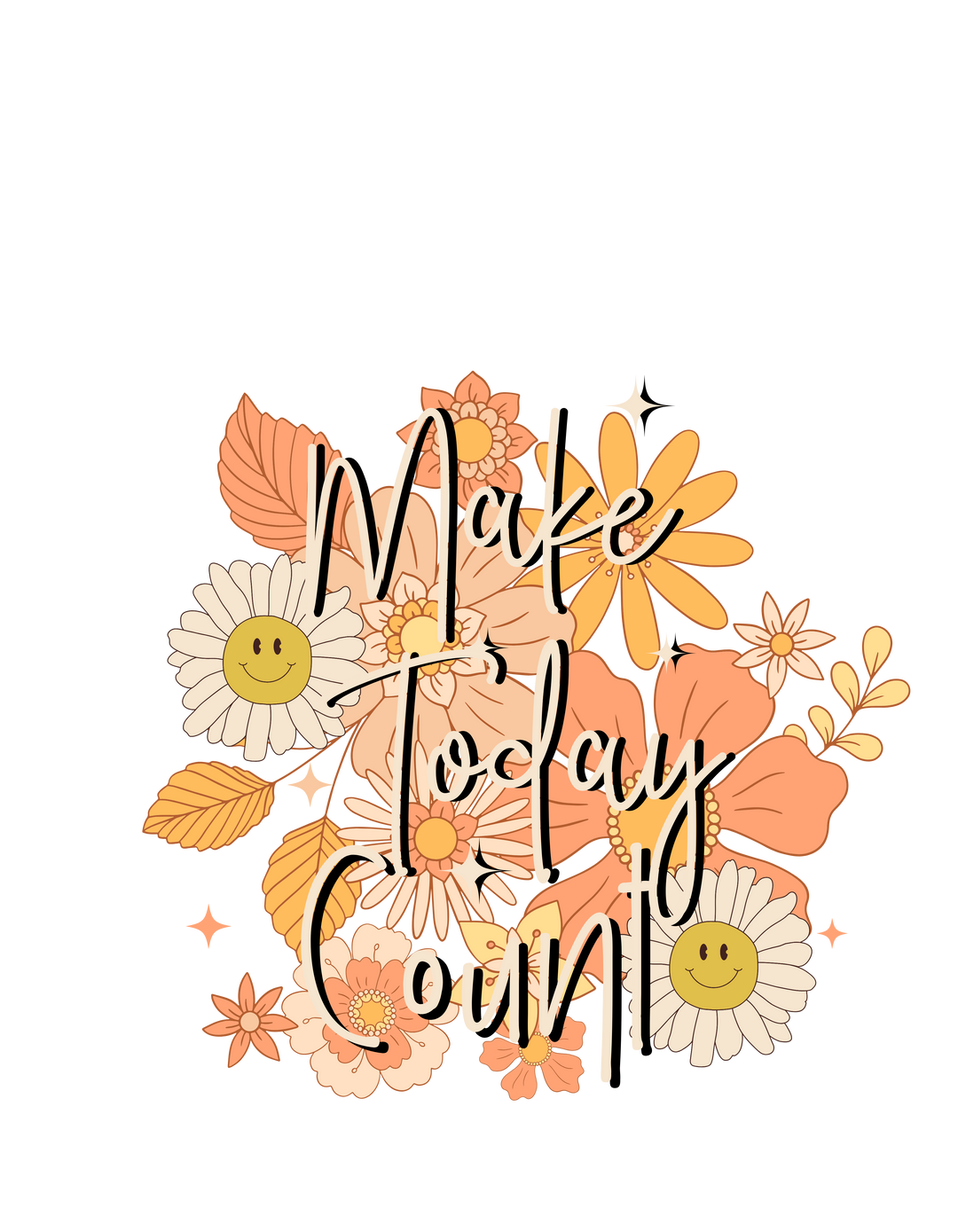 A comfortable unisex heavy blend crewneck sweatshirt, the Make Today Count Crew, features a flower design. 50% cotton, 50% polyester, ribbed knit collar, loose fit, medium-heavy fabric. Ideal for everyday wear.