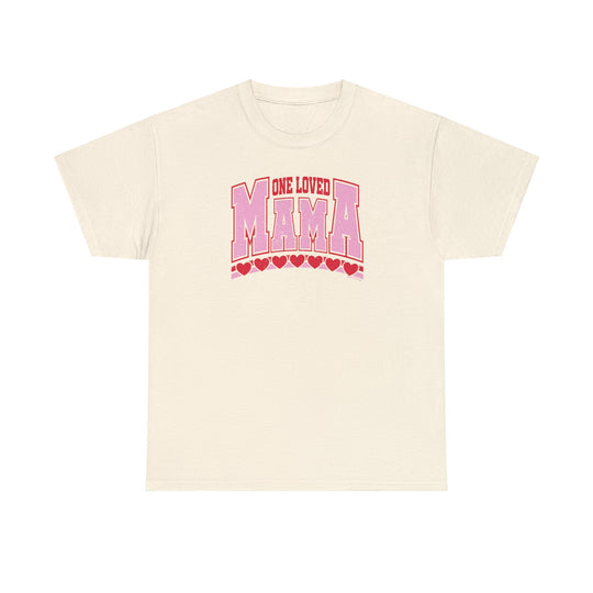 Unisex heavy cotton tee, One Loved Mama design. No side seams for comfort, durable taped shoulders. Ribbed knit collar, classic fit, 100% cotton. Medium weight fabric, true to size. From 'Worlds Worst Tees'.