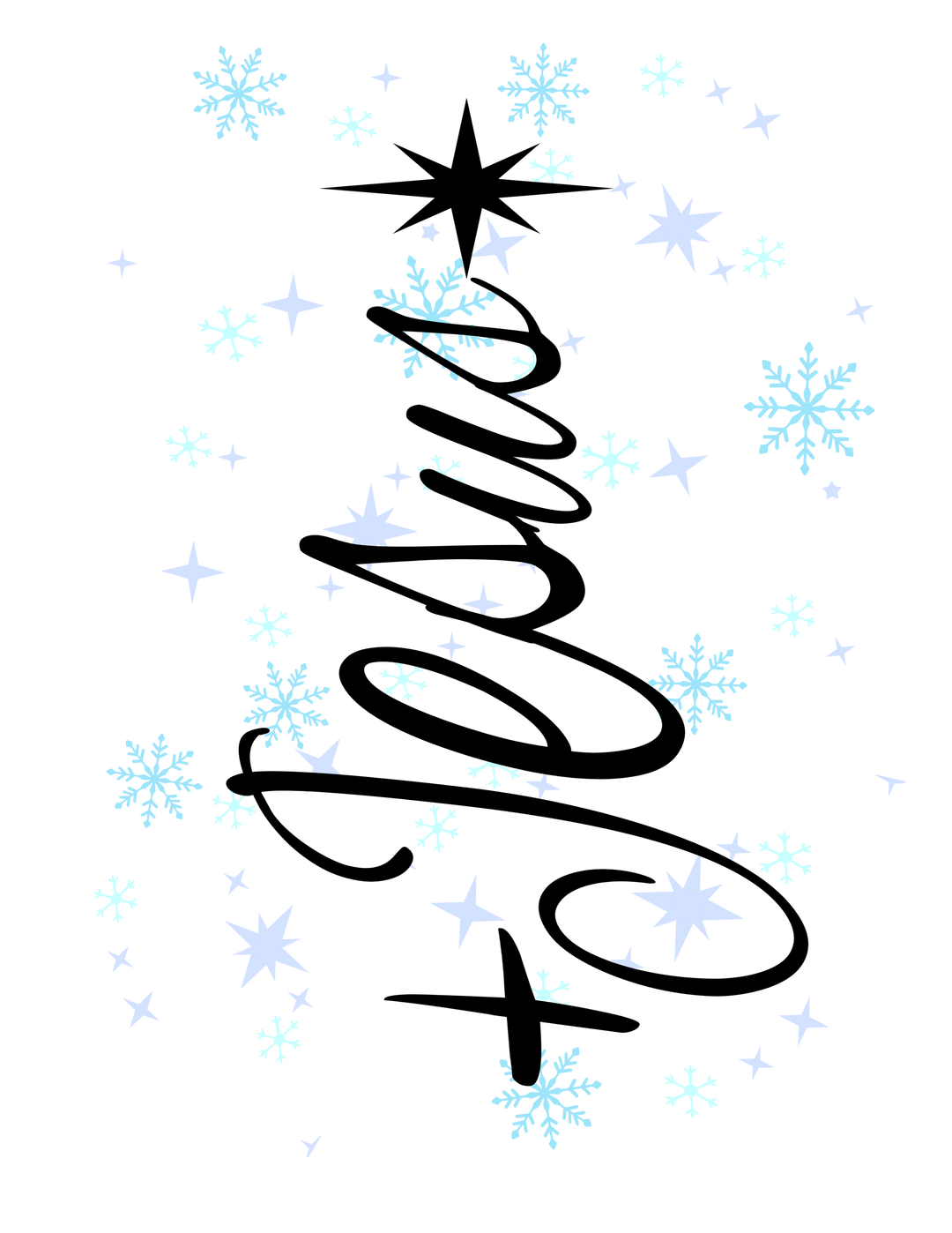 Jesus Tree Crew sweatshirt features a festive snowflake and star pattern on black, offering cozy comfort with its cotton-polyester blend and durable stitching.