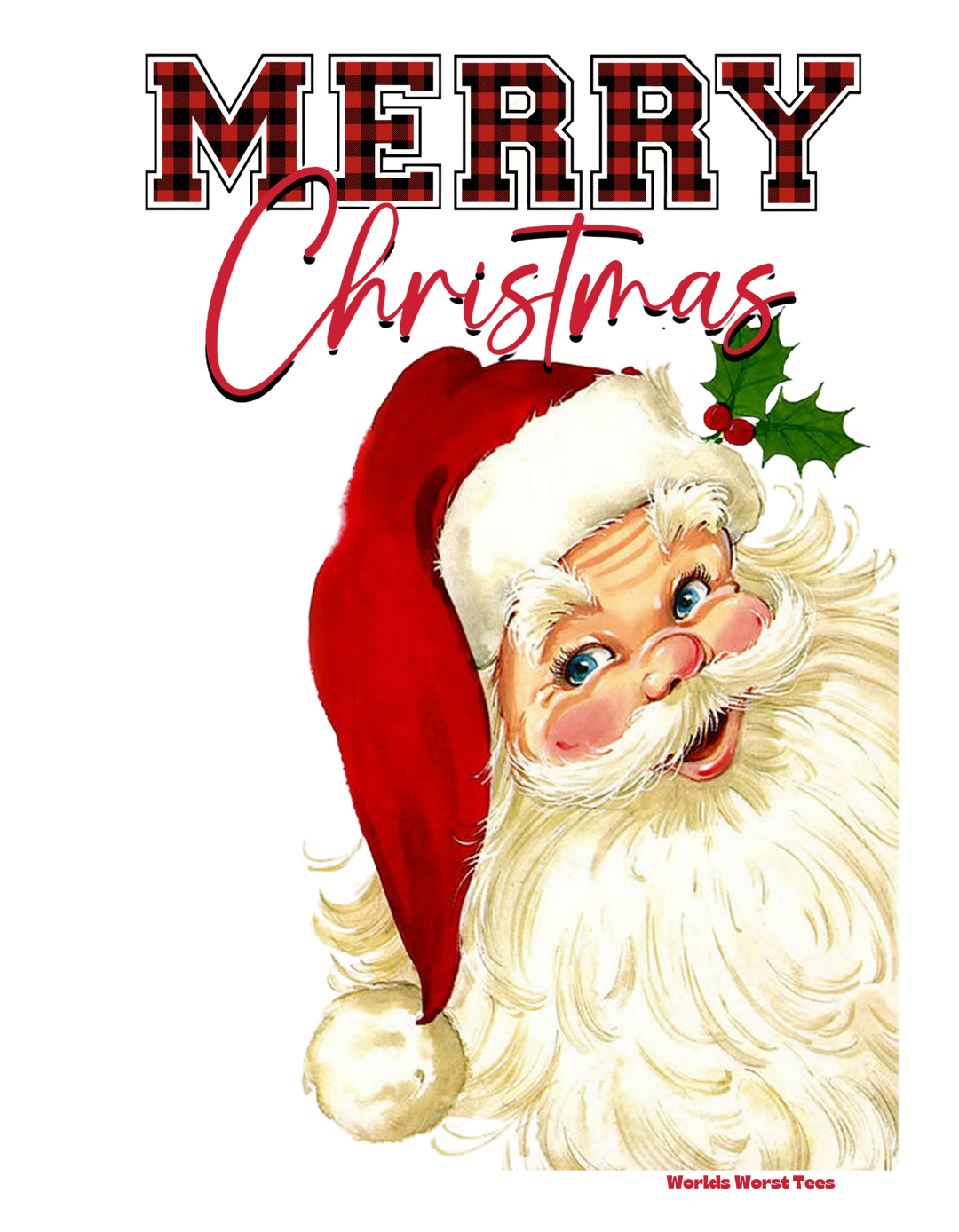A cozy Christmas Santa Crew sweatshirt, featuring a cartoon Santa Claus illustration. Unisex, 50% cotton, 50% polyester, loose fit, ribbed knit collar, and no itchy side seams. Sizes from S to 5XL.
