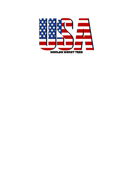A premium United We Stand Tee in black with red, white, and blue text. 100% combed, ring-spun cotton, light fabric, tear-away label, and a statement-making print. Sizes XS to 4XL.