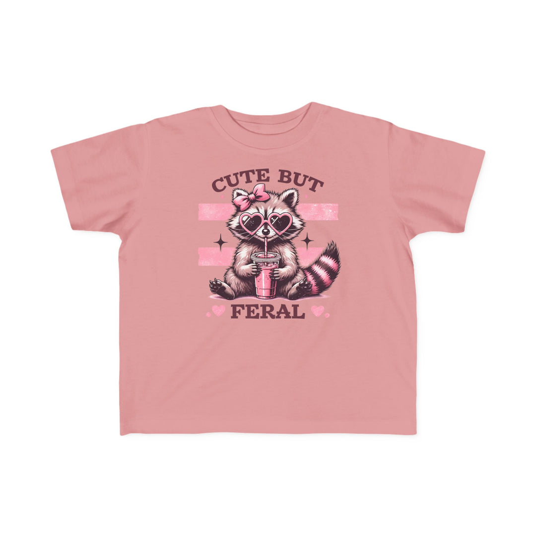 Cute but Feral Toddler Tee, designed for comfort with soft cotton, classic fit, and durable print, ideal for toddlers' adventures.