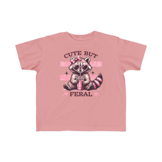Cute but Feral Toddler Tee, designed for comfort with soft cotton, classic fit, and durable print, ideal for toddlers' adventures.