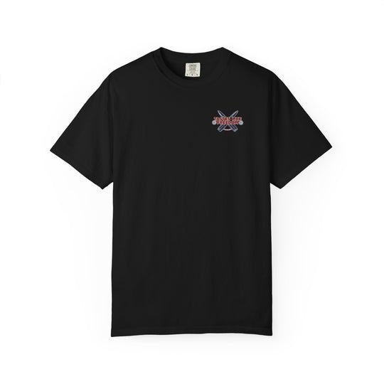 Defend the 2nd Tee: Relaxed fit, garment-dyed t-shirt made from durable, soft-washed 100% ring-spun cotton, offering comfort and style without side-seams.