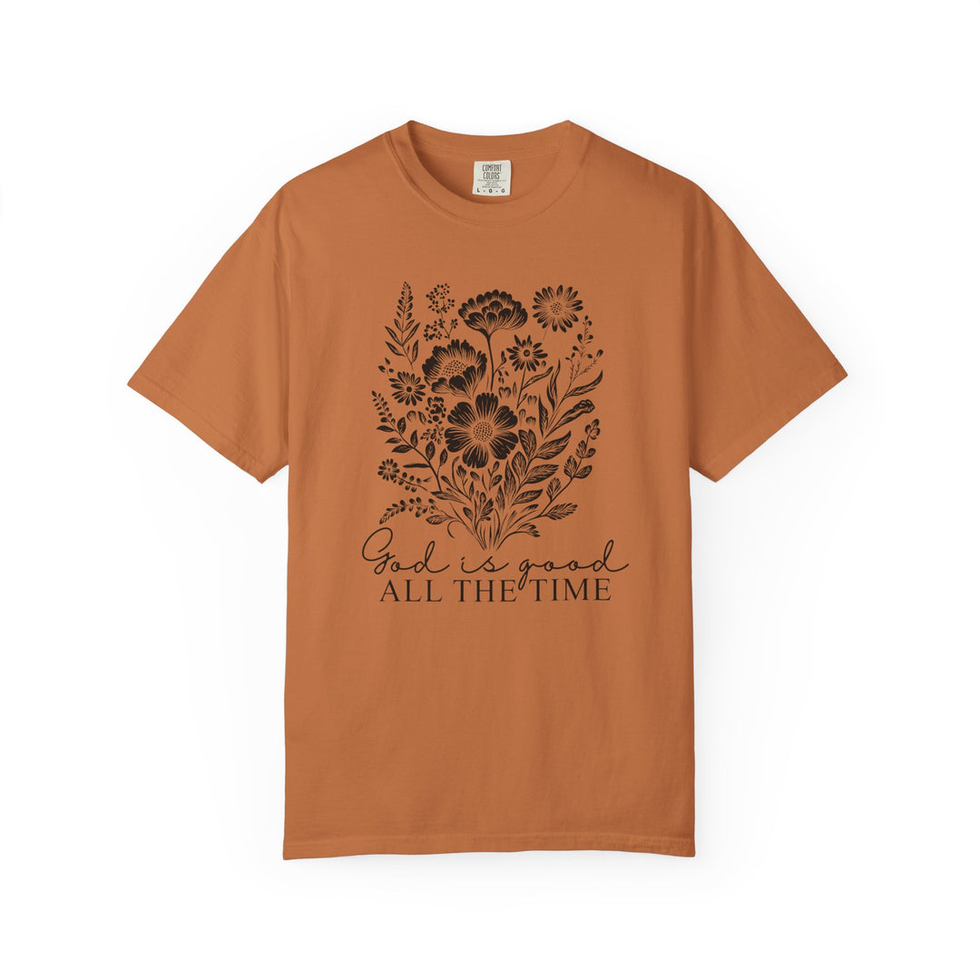 God is Good All the Time Tee, featuring durable double-needle stitching and a relaxed fit, ideal for casual wear from Worlds Worst Tees.