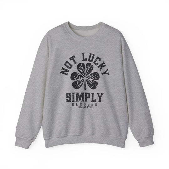 Not Lucky Crew sweatshirt featuring a four-leaf clover design, made from a polyester-cotton blend for comfort and durability. Ideal for casual wear.