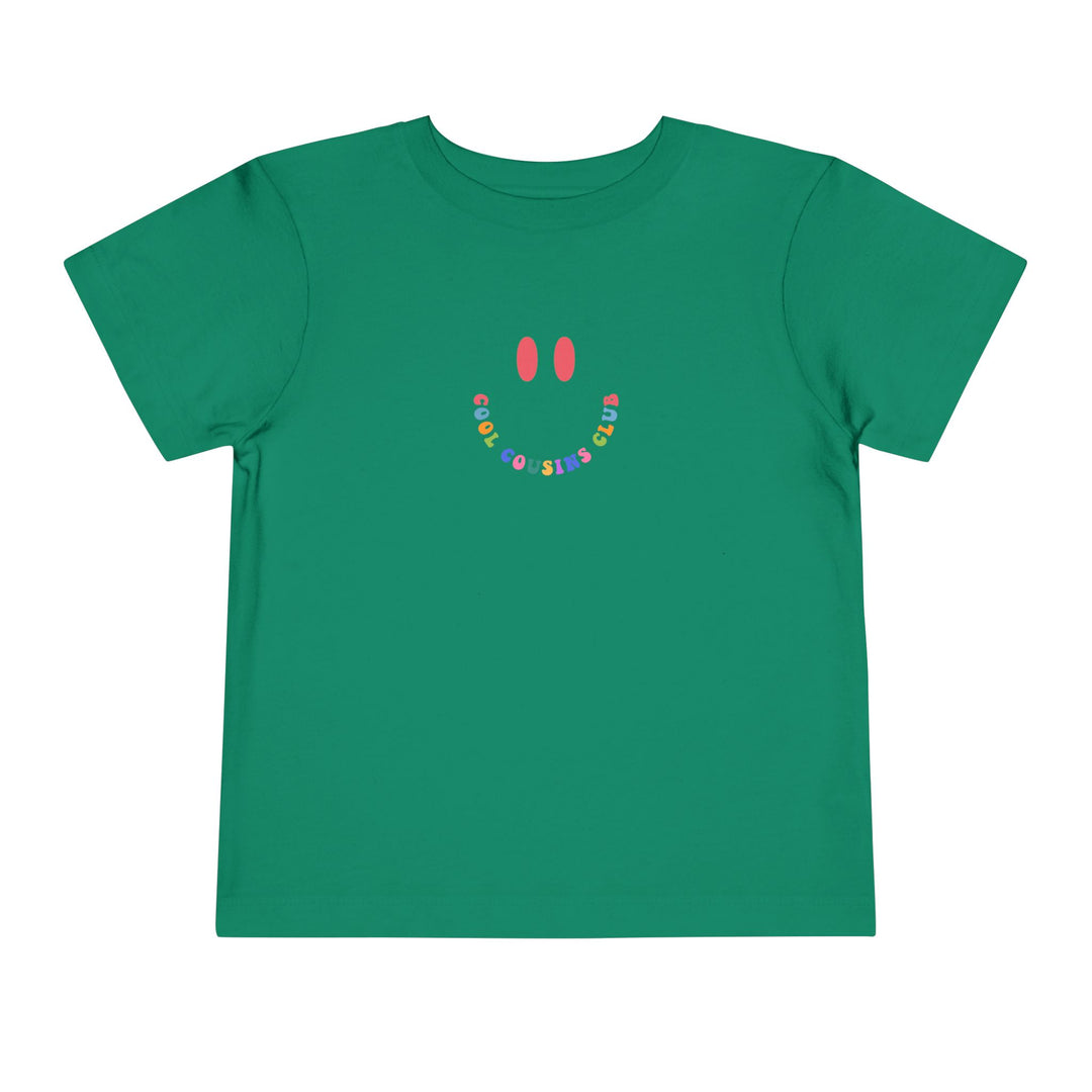 Cool Cousins Club Toddler Tee, a comfortable short sleeve t-shirt for toddlers, made of 100% Airlume cotton with tear-away label, perfect for daily wear.