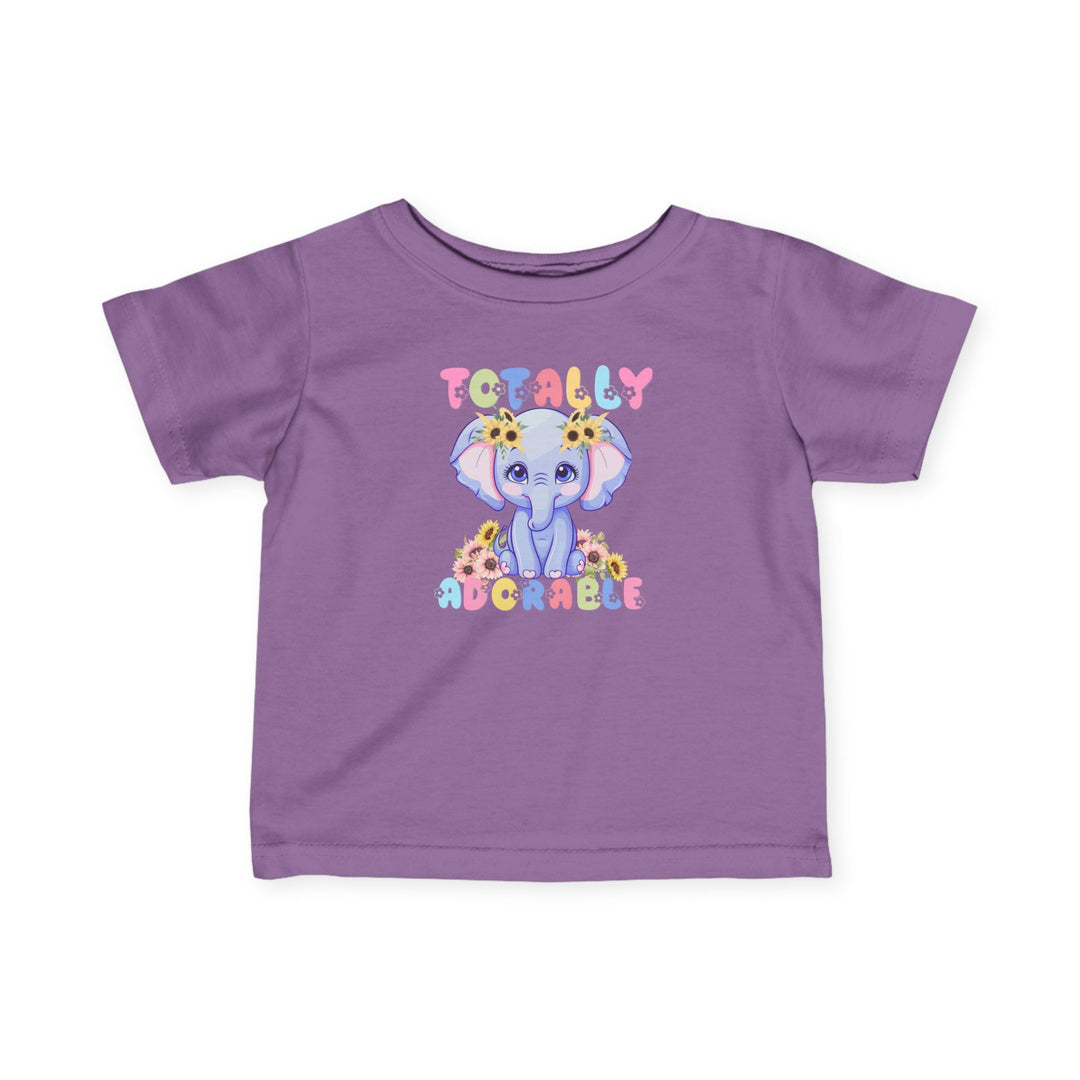 Totally Adorable Baby Tee: A durable, comfortable infant jersey tee with side seams, ribbed knitting, and taped shoulders for a breezy fit, ideal for toddlers.