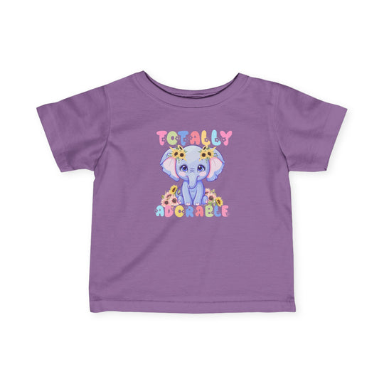 Totally Adorable Baby Tee: A durable, comfortable infant jersey tee with side seams, ribbed knitting, and taped shoulders for a breezy fit, ideal for toddlers.