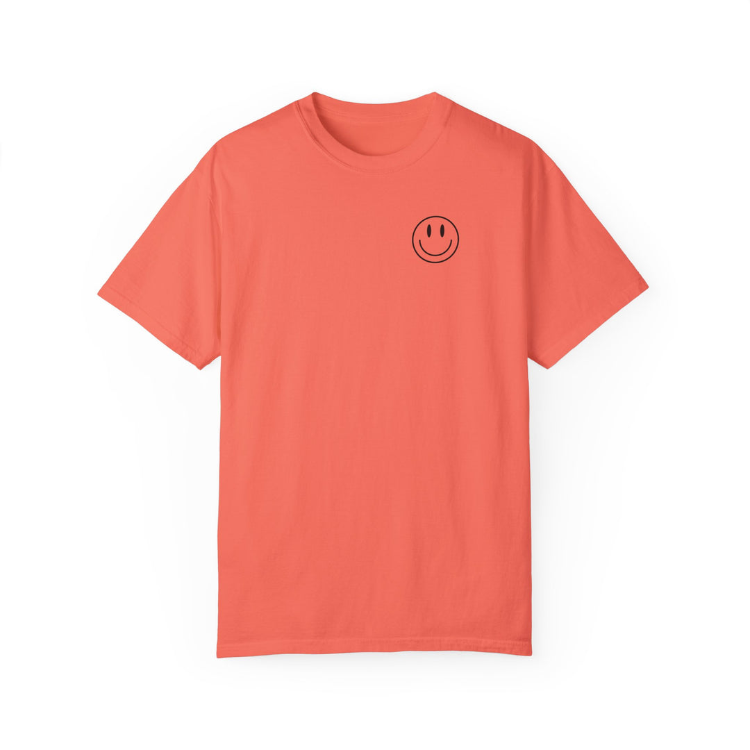 Garment-dyed God Day to Have a Good Day Tee, 100% ring-spun cotton, medium weight, relaxed fit, double-needle stitching, tubular shape, no side-seams.