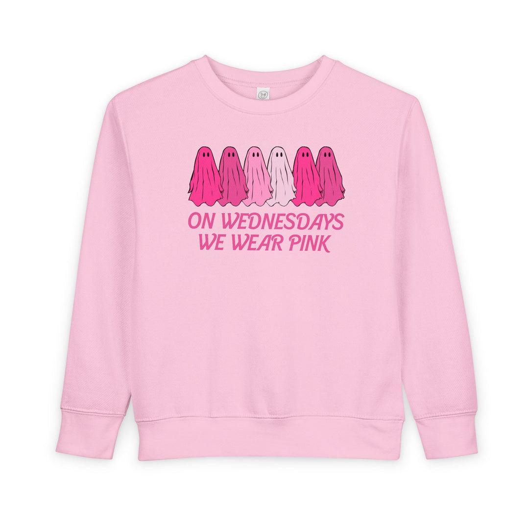 On Wednesday's We Wear Pink Ghost Toddler Crew