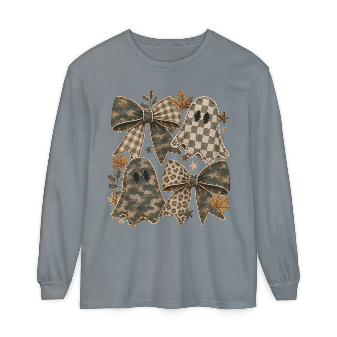 Ghost Camo and Bows Crew Long Sleeve Tee