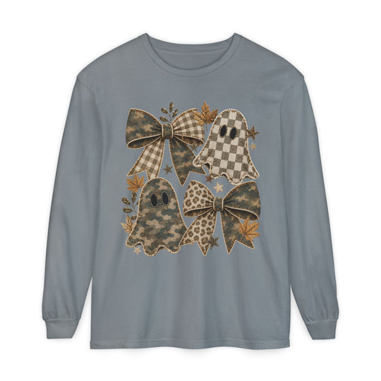 Ghost Camo and Bows Crew Long Sleeve Tee