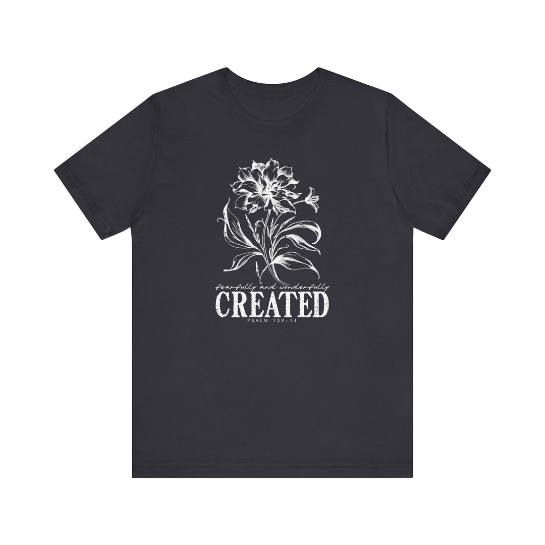 Unisex Created Tee with a classic crew neck and soft cotton, designed for comfort and durability. Ideal for casual and semi-formal wear.