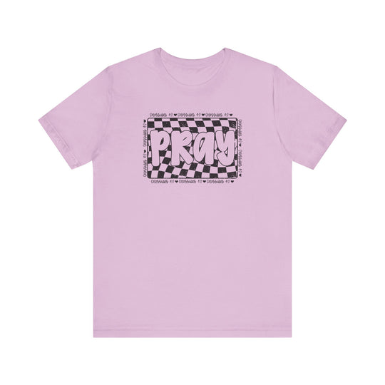 Pray Tee: A classic unisex jersey short sleeve t-shirt with ribbed knit collars, offering a comfortable fit and durable shape retention.