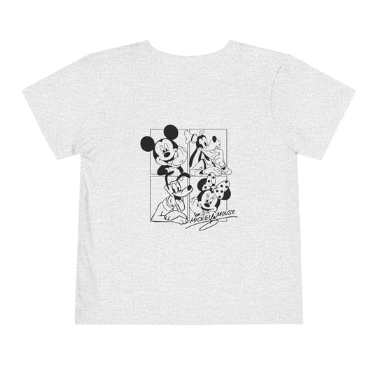 Mickey & CO Toddler Tee: A comfy, lightweight short sleeve t-shirt made of 100% Airlume cotton, perfect for everyday wear by toddlers.