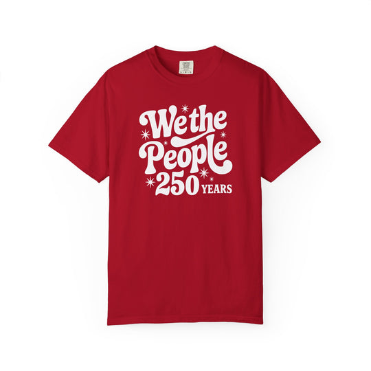 We the People Tee by Comfort Colors features a retro graphic, offering a relaxed fit and durable design with garment-dyed, soft-washed cotton fabric.