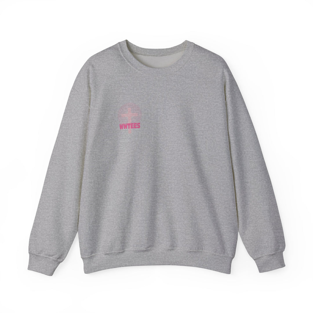 Unisex heavy blend crewneck sweatshirt, titled Good Things are Coming Crew, features ribbed collar, no side seams, designed for comfort with durable stitching.