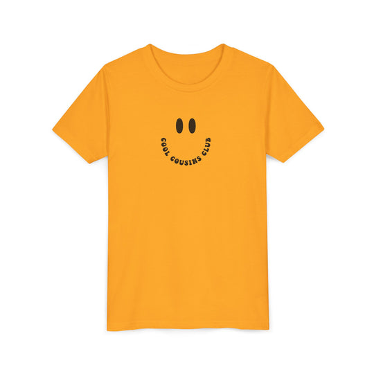 Cool Cousins Club Youth Tee with short sleeves, crew neckline, and side seams for shape. Made of lightweight, soft ring-spun cotton for comfort and displaying custom designs.