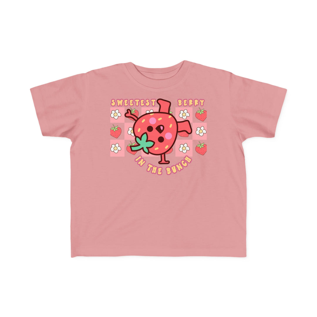 Sweetest Berry in the Bunch Toddler Tee, soft and durable for toddlers, features high-quality print, crafted from 100% combed ringspun cotton, classic fit, tear-away label.