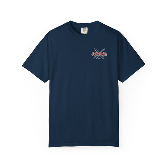 Defend the 2nd Tee: Relaxed fit, garment-dyed t-shirt made of 100% ring-spun cotton, featuring durable double-needle stitching and a classic crew neckline.