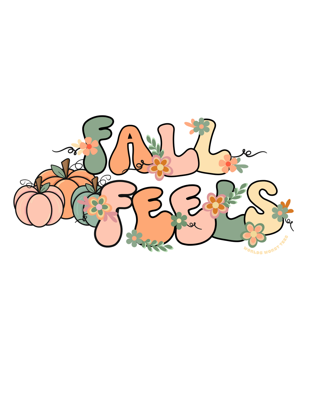 A durable Fall Feels Toddler Long Sleeve Tee made of 100% combed ringspun cotton, featuring ribbed collar and EasyTear™ label for comfort and longevity. Unisex fit for ages 2-6.