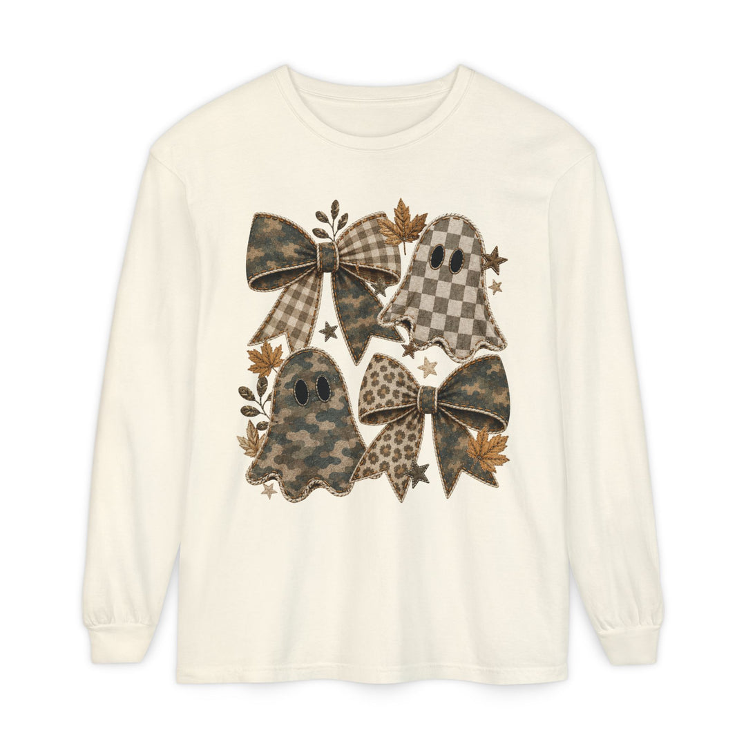 Ghost Camo and Bows Crew Long Sleeve Tee