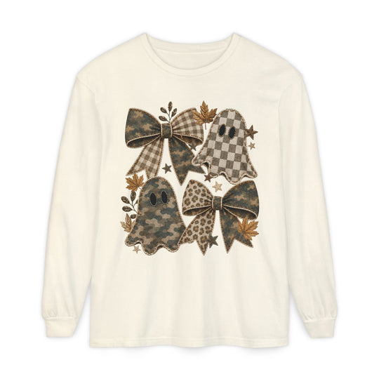 Ghost Camo and Bows Crew Long Sleeve Tee