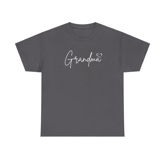 A classic Grandma Love Tee, a staple for casual fashion, featuring durable construction with no side seams, ribbed knit collar, and unisex fit. Medium weight fabric in various sizes.
