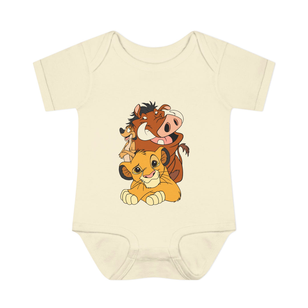 Infant unisex LK Onesie with lap shoulders, crafted from soft ring-spun cotton, designed for comfort and easy wear, suitable for ages 0-24 months.