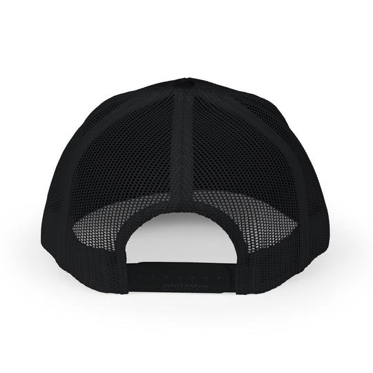 Back view of the Psalms 23 Snapback Trucker Cap featuring ventilated mesh panels and an adjustable RICHARDSON snap closure, blending comfort and casual style.
