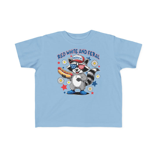 Red, White and Feral 4th Toddler Tee, soft cotton, durable print, classic fit; perfect for toddlers' sensitive skin.