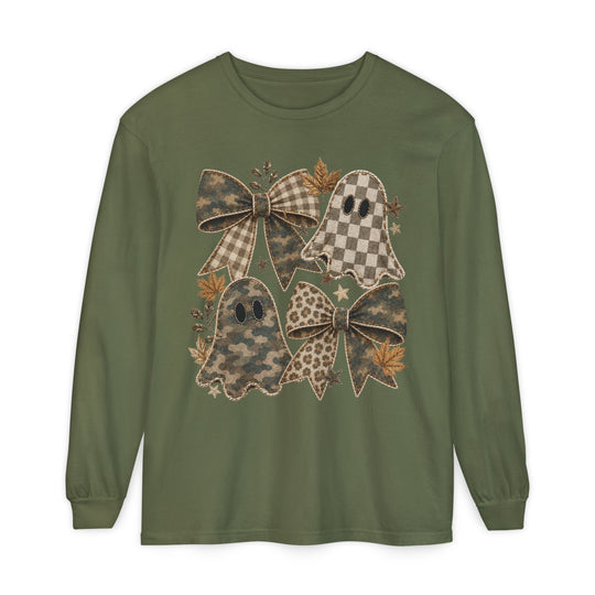 Ghost Camo and Bows Crew Long Sleeve Tee