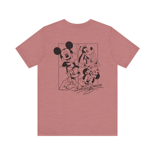 Mickey and CO Tee, a classic unisex jersey shirt featuring ribbed collars and tapered shoulders for a comfortable fit, ideal for casual or semi-formal wear.