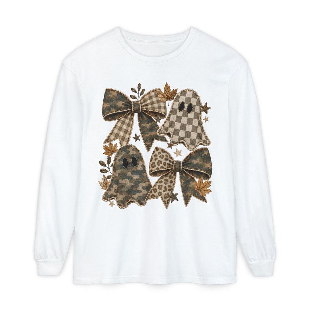 Ghost Camo and Bows Crew Long Sleeve Tee